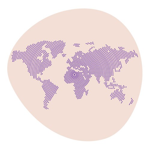Illustration of a planisphere made up of blue dots