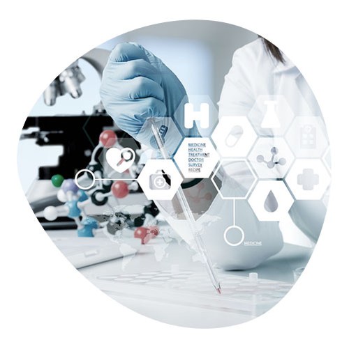 Student/researcher in laboratory performing analytical activities