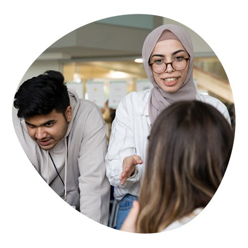 International students talking to each other