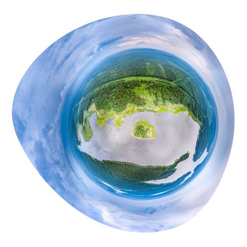 Image from the top of the globe from a naturalistic point of view