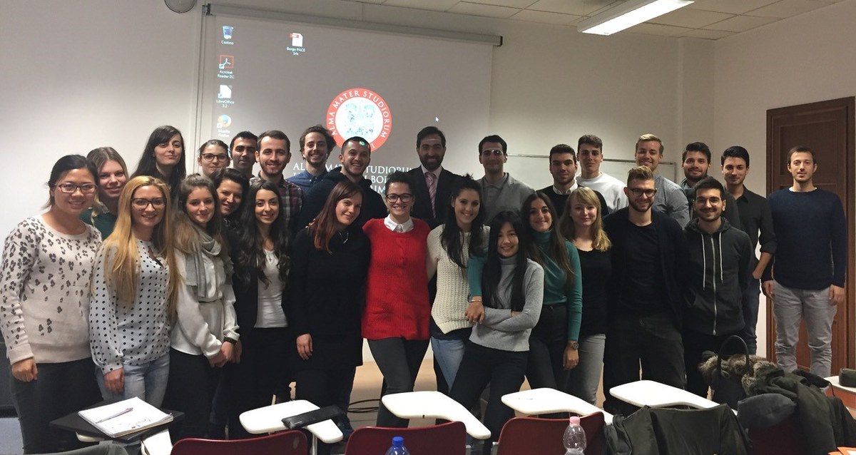 SEM second year students with Prof. Kfuri, professor of the module of Business Plan
