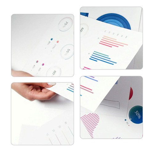 Set of paper documents with graphics
