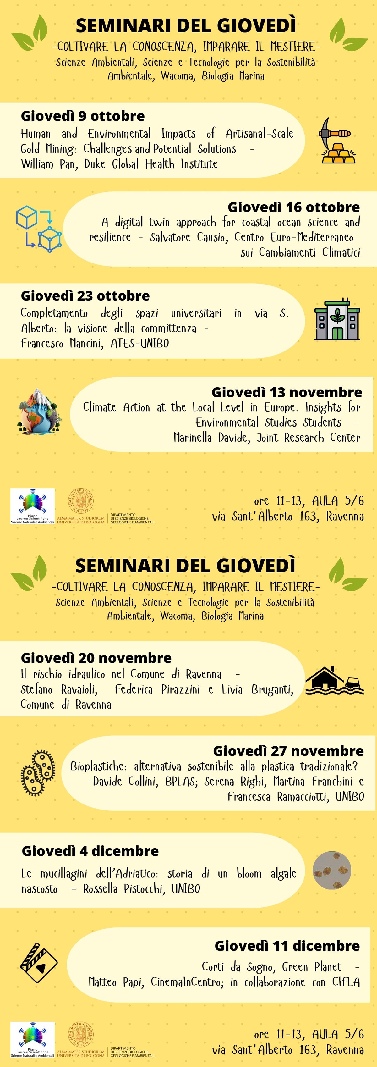 Seminari del giovedì ore 11-13: 1 semestre 2025