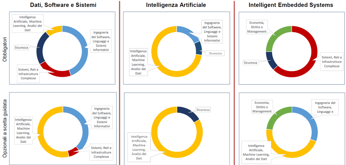 La composizione dei corsi all'interno dei curricula