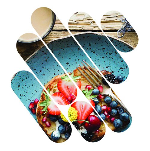 Fotografia di un piatto salutista a base di frutta