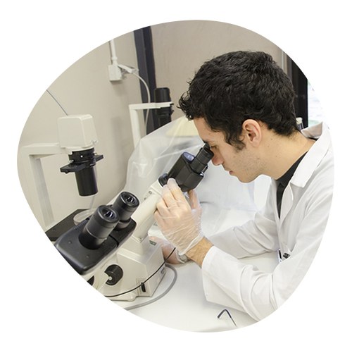 Analisi da parte di uno studente in laboratorio